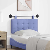 vidaXL Hängande Huvudgavel Väggmonterad Jeansblå 100 x 55 x 5 cm tyg