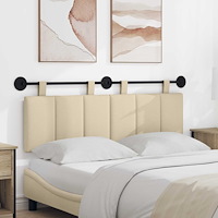 vidaXL Hängande Huvudgavel Väggmonterad Kräm 150 x 55 x 5 cm tyg