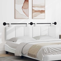 vidaXL Hängande Huvudgavel Väggmonterad Randig Vit 190 x 55 x 5 cm tyg