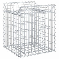 vidaXL Gabion upphöjd säng Silver 50 x 50 x 60 cm Galvaniserat Stål