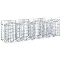vidaXL Gabion upphöjd säng Silver 200 x 50 x 60 cm Galvaniserat Stål