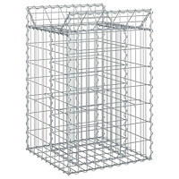 vidaXL Gabion upphöjd säng Silver 50 x 50 x 80 cm Galvaniserat Stål