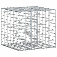 vidaXL Gabion upphöjd säng Silver 60 x 60 x 55 cm Galvaniserat Stål