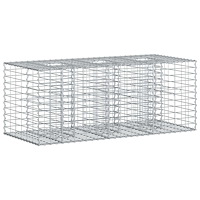 vidaXL Gabion upphöjd säng Silver 140 x 60 x 55 cm Galvaniserat Stål