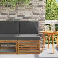 vidaXL Utomhus Mellansoffa Massivt Akaciaträ Naturfärg