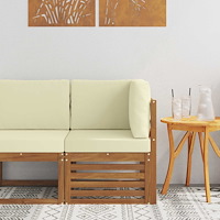 vidaXL Utehörnsoffa Massivt Akaciaträ Naturfärg