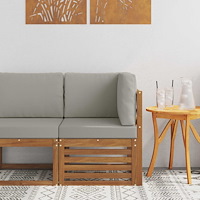 vidaXL Utehörnsoffa Massivt Akaciaträ Naturfärg