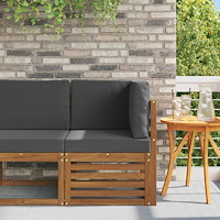 vidaXL Utehörnsoffa Massivt Akaciaträ Naturfärg