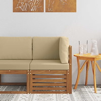 vidaXL Utehörnsoffa Massivt Akaciaträ Naturfärg