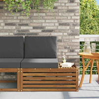 vidaXL Utomhus modulsoffa Naturfärg 91 x 63 x 73 cm Massivt Akaciaträ