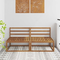 vidaXL 2 Stycke Utomhus Mellansoffa Massivt Akaciaträ Naturfärg