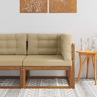 vidaXL Utomhus Hörnsoffa Massivt Akaciaträ Naturfärg