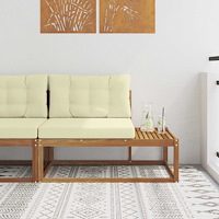 vidaXL Utomhus modulsoffa Naturfärg 115 x 83 x 73 cm Massivt Akaciaträ