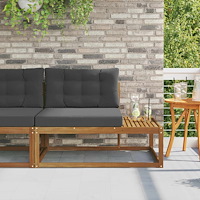 vidaXL Utomhus modulsoffa Naturfärg 115 x 83 x 73 cm Massivt Akaciaträ