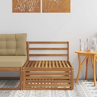 vidaXL Utomhus Mellansoffa Massivt Akaciaträ Naturfärg 79 x 83 x 73 cm