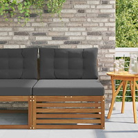 vidaXL Utomhus Mellansoffa Massivt Akaciaträ Naturfärg