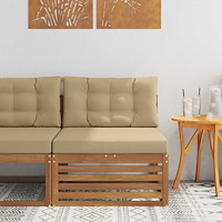 vidaXL Utomhus Mellansoffa Massivt Akaciaträ Naturfärg