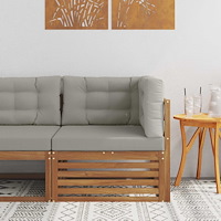 vidaXL Utehörnsoffa Massivt Akaciaträ Naturfärg