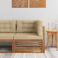 vidaXL Utomhus Hörnsoffa Massivt Akaciaträ Naturfärg