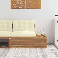 vidaXL Utomhus modulsoffa Naturfärg 115 x 83 x 73 cm Massivt Akaciaträ