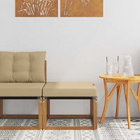 vidaXL Utomhuspall Massivt akaciaträ och Textilene Naturfärg