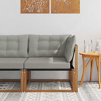 vidaXL Utehörnsoffa Massivt Akaciaträ Naturfärg