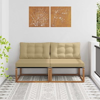 vidaXL 2 Stycke Utomhus Mellansoffa Massivt Akaciaträ Naturfärg