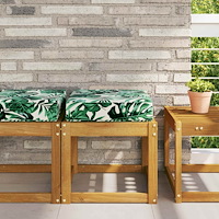 vidaXL Utomhus sitskudde Bladmönster 40 x 40 x 8 cm 100% Polyester