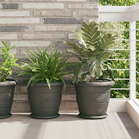 vidaXL Växtkrukor 6 pcs Svart Ø 26 x 21,5 cm Plast