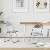 vidaXL Fällbar Matstol 2 pcs Grå 48 x 43,5 x 81 cm PVC-stål