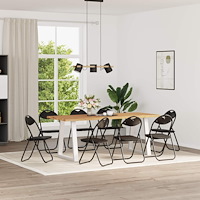 vidaXL Fällbar Matstol 8 pcs Svart 48 x 43,5 x 81 cm PVC-stål