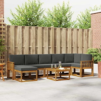 vidaXL Utomhussoffset med kudde 8 pcs Naturlig och Antracit