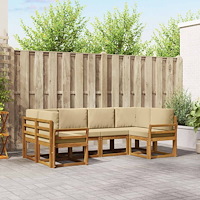 vidaXL Utomhussoffset med kudde 6 pcs Naturlig och Beige