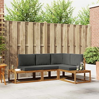 vidaXL Soffset med kudde 4 Stycke Naturlig och Antracit