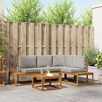 vidaXL Soffset med kudde 5 Stycke Naturlig och Ljus Grå