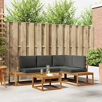 vidaXL Soffset med kudde 5 Stycke Naturlig och Antracit