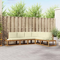 vidaXL Soffset med kudde 6 Stycke Naturlig och Grädde