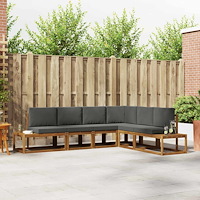 vidaXL Soffset med kudde 6 Stycke Naturlig och Antracit