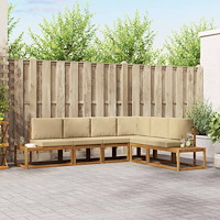 vidaXL Soffset med kudde 6 Stycke Naturlig och Beige