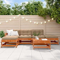 vidaXL Trädgård loungemöbler 6 pcs VaxBrun Massivt furu