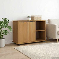 vidaXL Rullande skåp Honung brun 100 x 39 x 65,5 cm Massiv furu