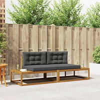 vidaXL Utomhussoffset med kudde Naturlig och Antracit