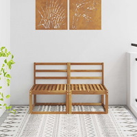 vidaXL 2 Stycke Utomhus Mellansoffa Massivt Akaciaträ Naturfärg