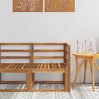 vidaXL Utehörnsoffa Massivt Akaciaträ Naturfärg 63 x 63 x 73 cm