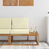 vidaXL Modulsoffa utomhus Naturfärg 91 x 63 x 73 cm Massivt Akaciaträ