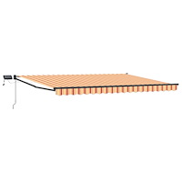 vidaXL Manuell utdragbar markis med LED-lampor Flerfärgsdesign 4 × 3 m