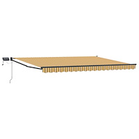 vidaXL Manuell utdragbar markis med LED-lampor 5 x 3 m