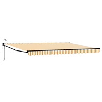 vidaXL Elektrisk Retraktabel Markis Orange och vit 4,5 × 3 m