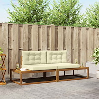 vidaXL Utomhussoffset med kudde Naturlig och Grädde