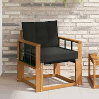 vidaXL 2 Stycke Utomhussoffa Massivt Akaciaträ Naturfärg